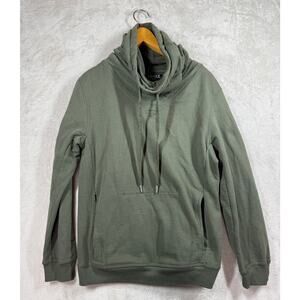ALCOTT Streatwear Turtleneck Hoodie Olive Green Mens Size Medium Pullover